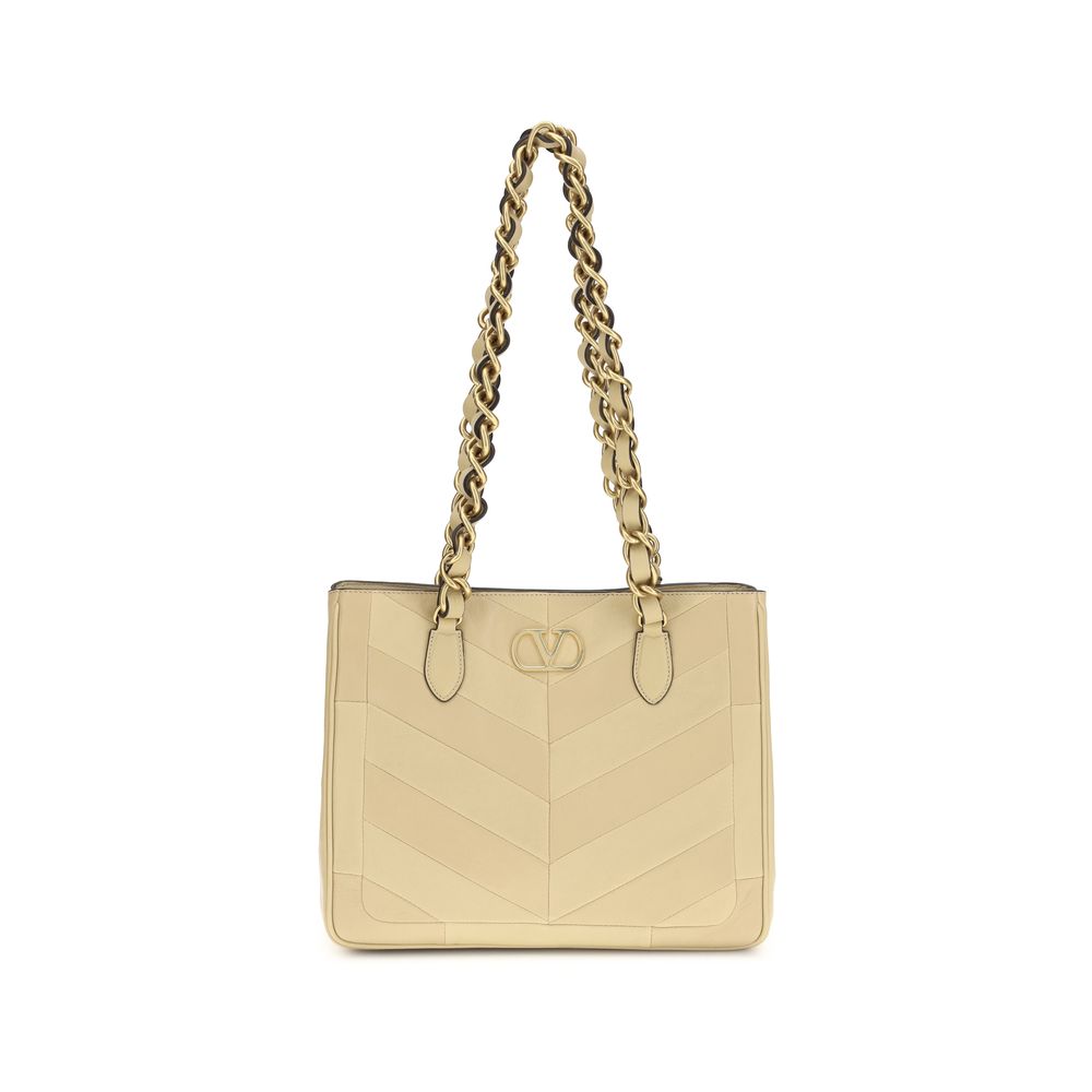 Valentino Garavani Schultertasche aus goldenem Lammfell Ovis Aries Aries