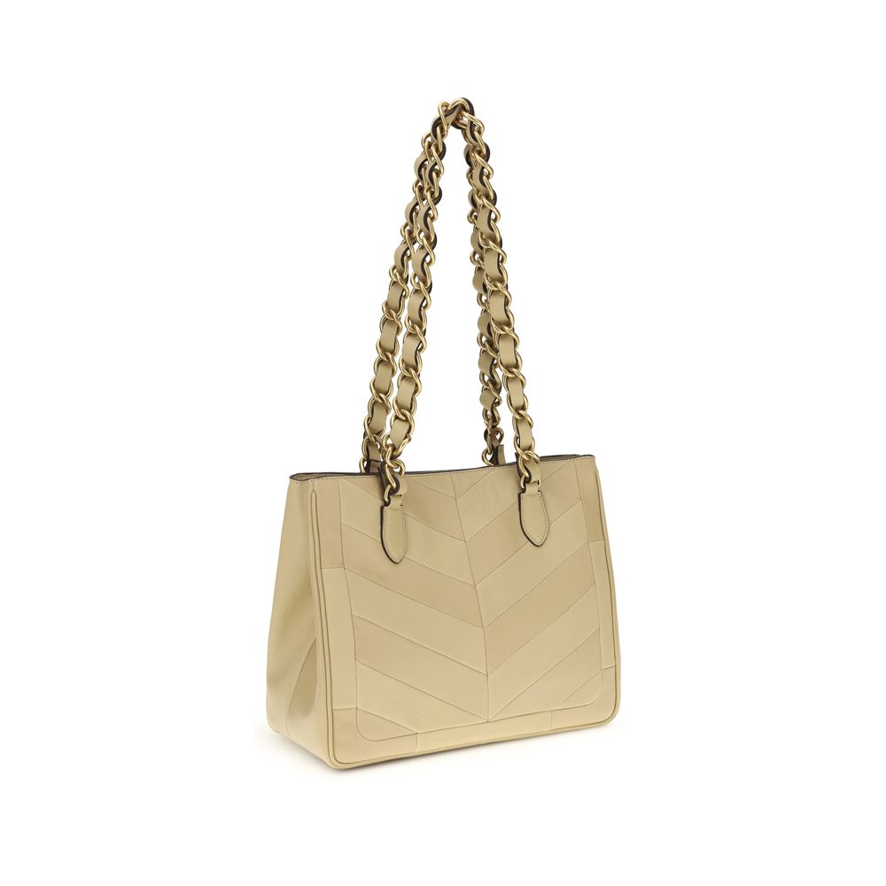 Valentino Garavani Schultertasche aus goldenem Lammfell Ovis Aries Aries