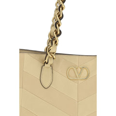 Valentino Garavani Schultertasche aus goldenem Lammfell Ovis Aries Aries