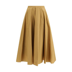 Forte_Forte Beige Katoenen Lange Rok