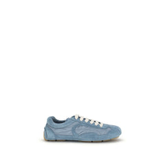 Prada Blauwe Lamsoor Ovis Aries Athletic Sneakers