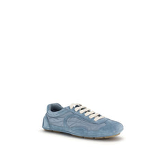 Prada Blauwe Lamsoor Ovis Aries Athletic Sneakers