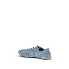 Prada Blauwe Lamsoor Ovis Aries Athletic Sneakers