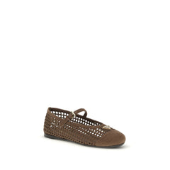 Prada Brown Cotton Ballet Flats