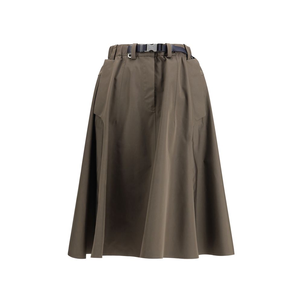 Prada Bicolor Midirock aus recyceltem Polyester