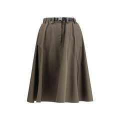 Prada Bicolor Midirock aus recyceltem Polyester