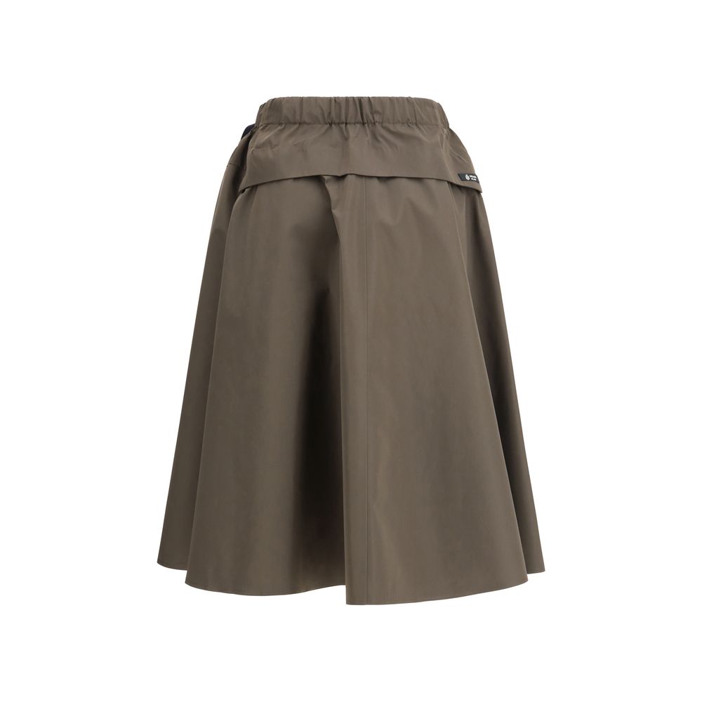 Prada Bicolor Midirock aus recyceltem Polyester