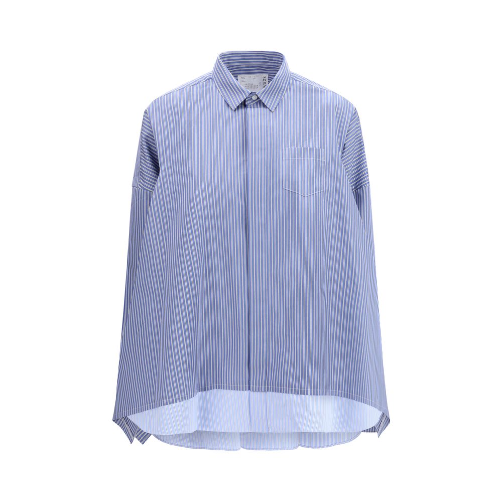 Sacai Blaues Baumwollmusterhemd