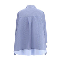 Sacai Blaues Baumwollmusterhemd