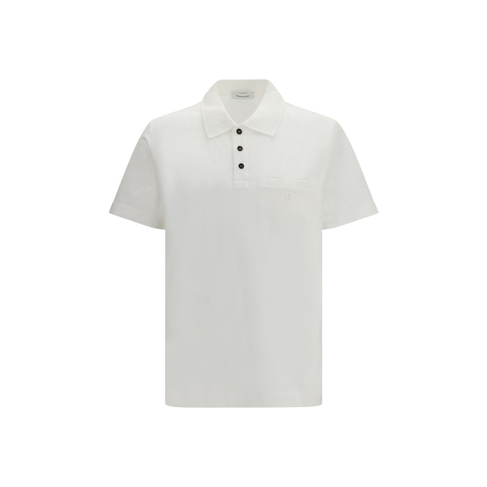 Ferragamo weißes Polohemd aus Baumwolle