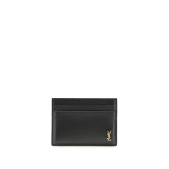 Saint Laurent Schwarzes Kalbsleder Bos Taurus Portemonnaie