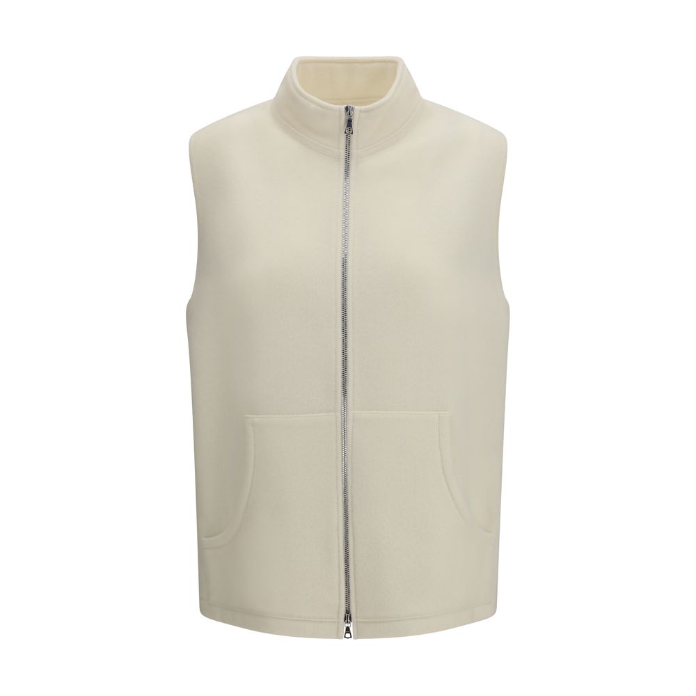 RIER Beige Wool Oves Aries Sleveless Jacket