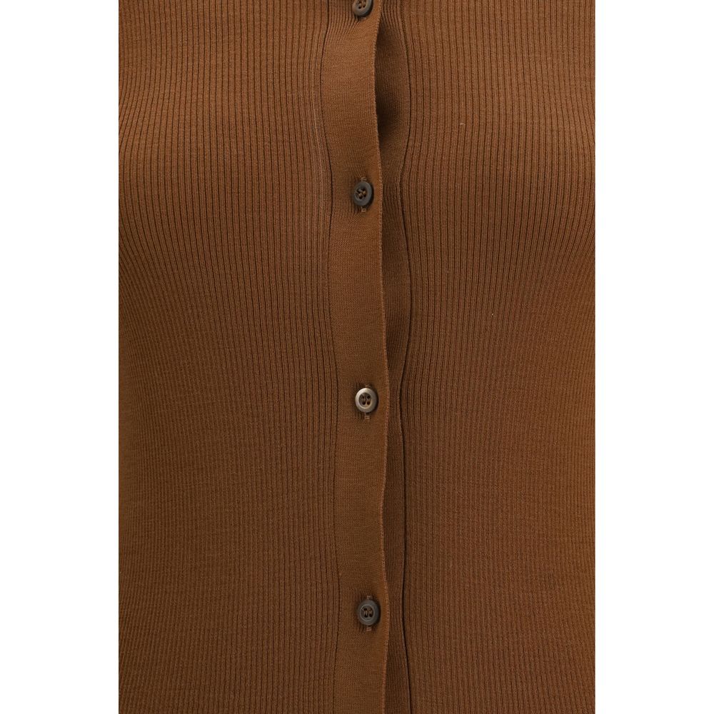 Prada Cardigan aus brauner Fleecewolle