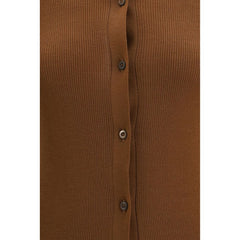 Prada Cardigan aus brauner Fleecewolle