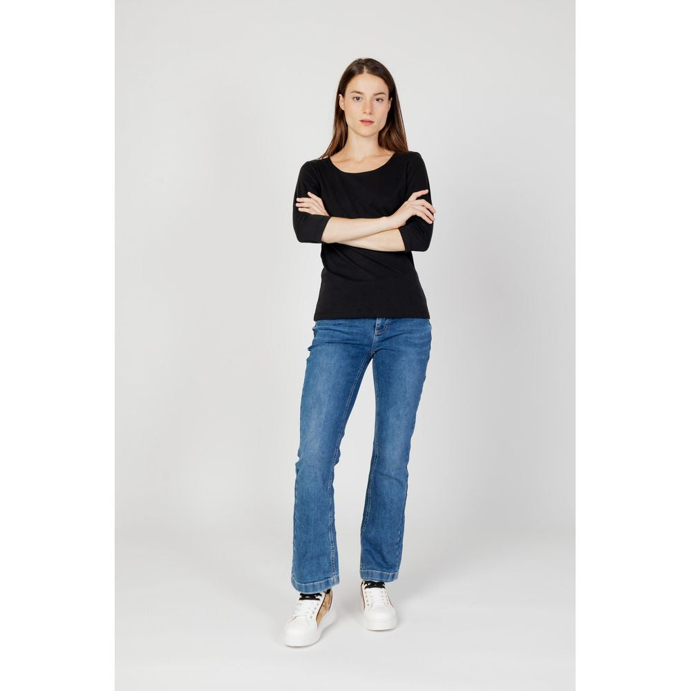 Street One Langarmshirt aus schwarzer Baumwolle