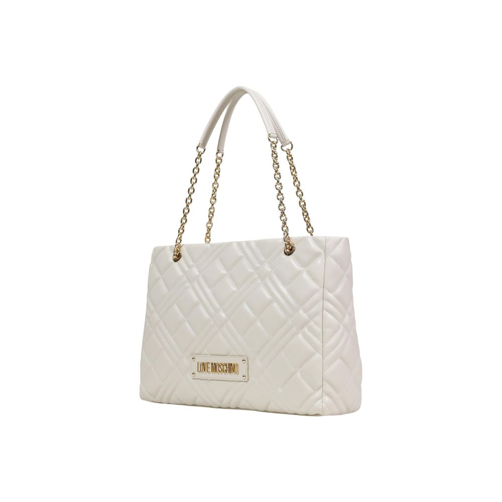 Love Moschino Beige Handtasche aus Polyethylen