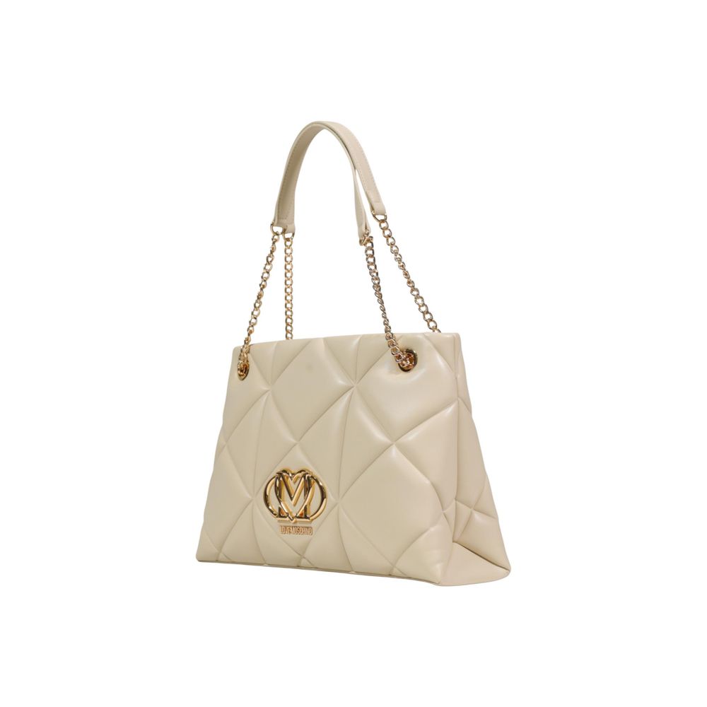 Love Moschino Handtasche aus beigem Kunstleder