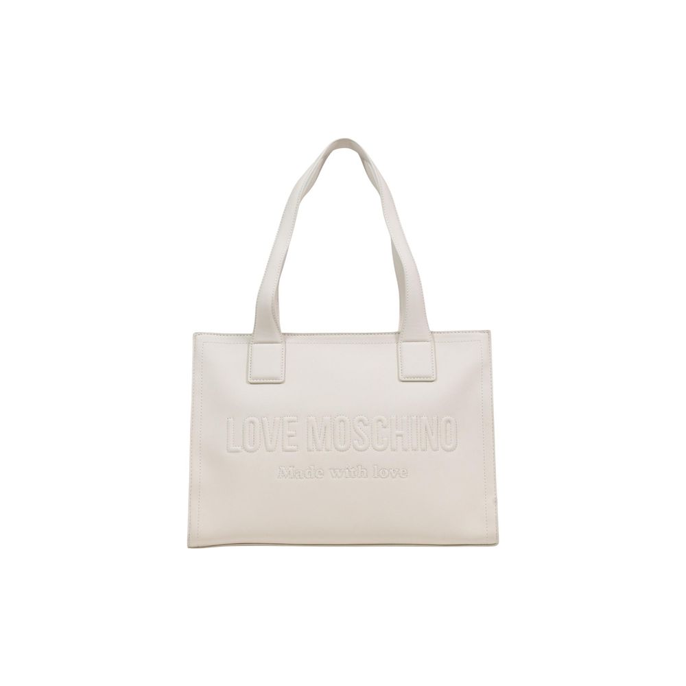 Love Moschino Beige Handtasche aus Polyethylen