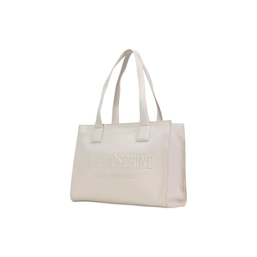 Love Moschino Beige Handtasche aus Polyethylen