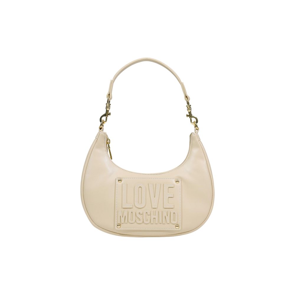 Love Moschino Handtasche aus Polyethylen in Creme