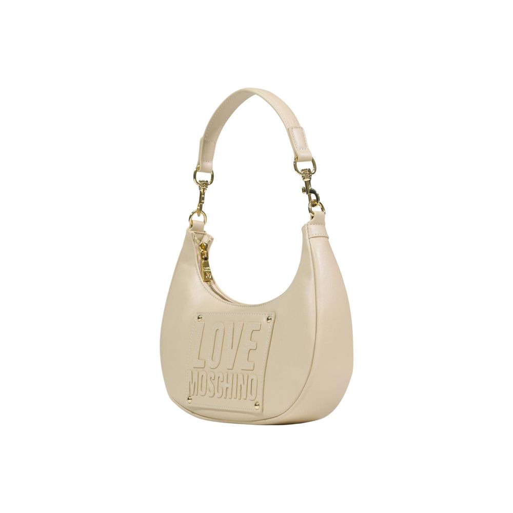 Love Moschino Handtasche aus Polyethylen in Creme