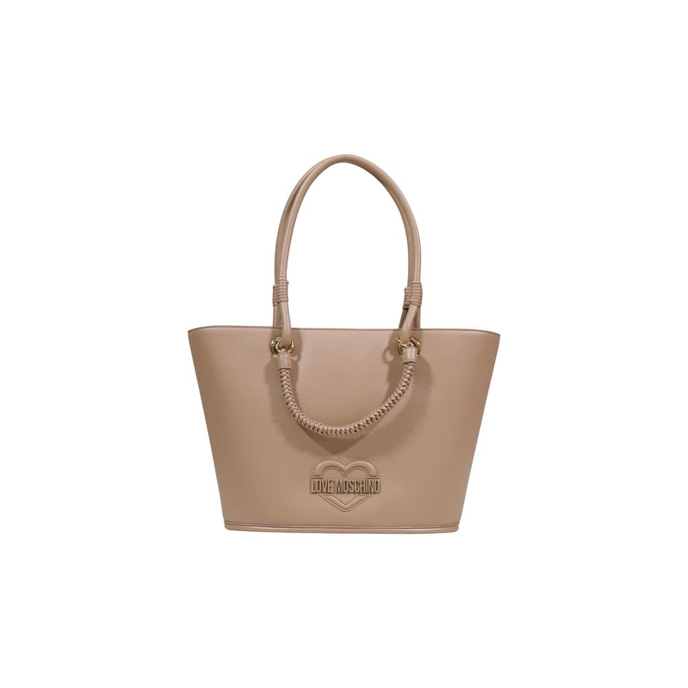 Love Moschino Beige Handtasche aus Polyethylen