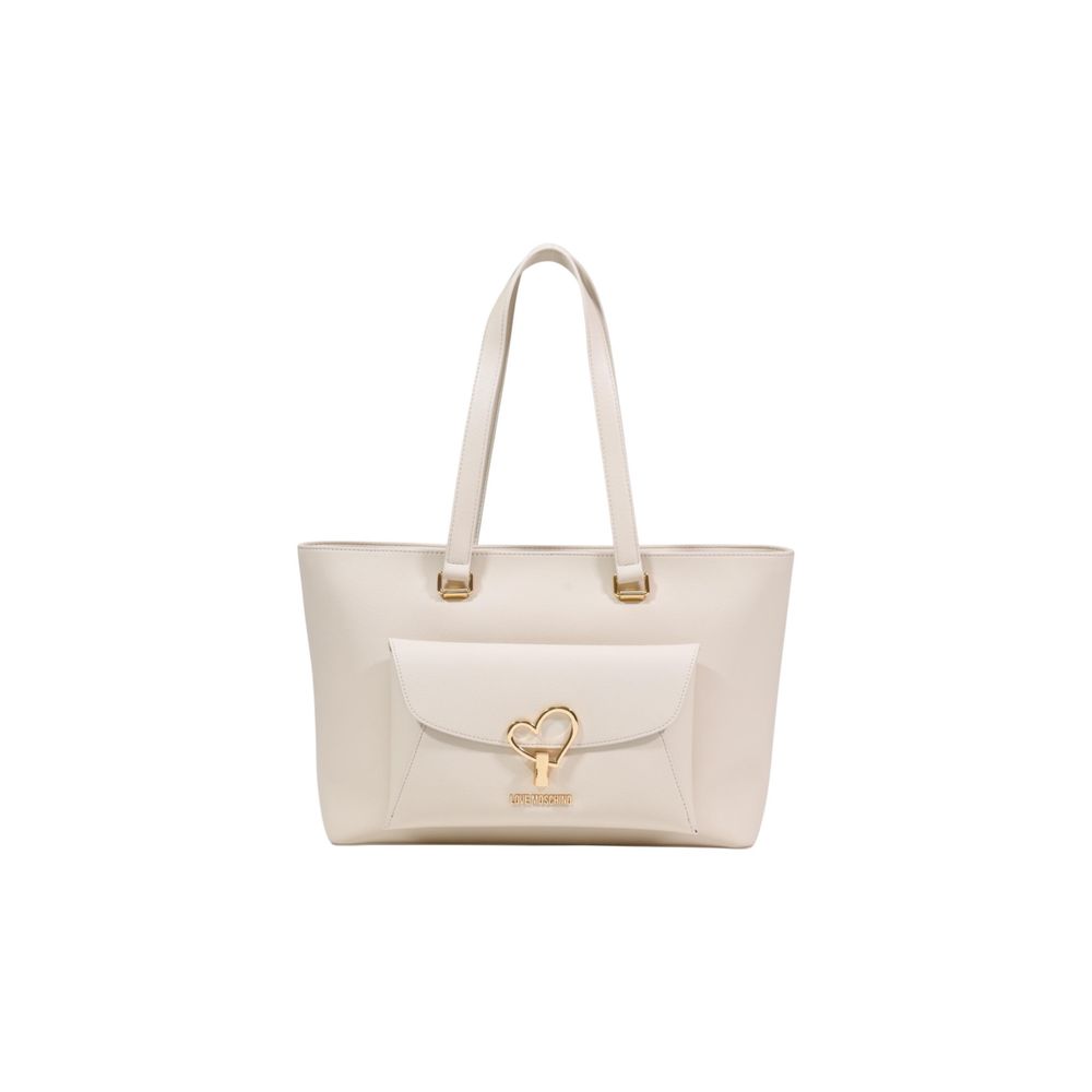 Love Moschino Beige Handtasche aus Polyethylen