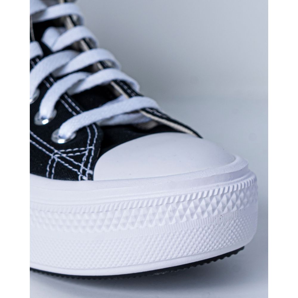 Converse Schwarze Baumwoll-Plateau-Sneakers