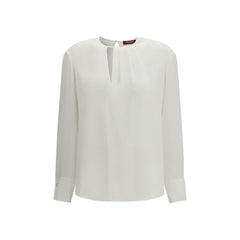Max Mara Witte Triacetaat Blouse
