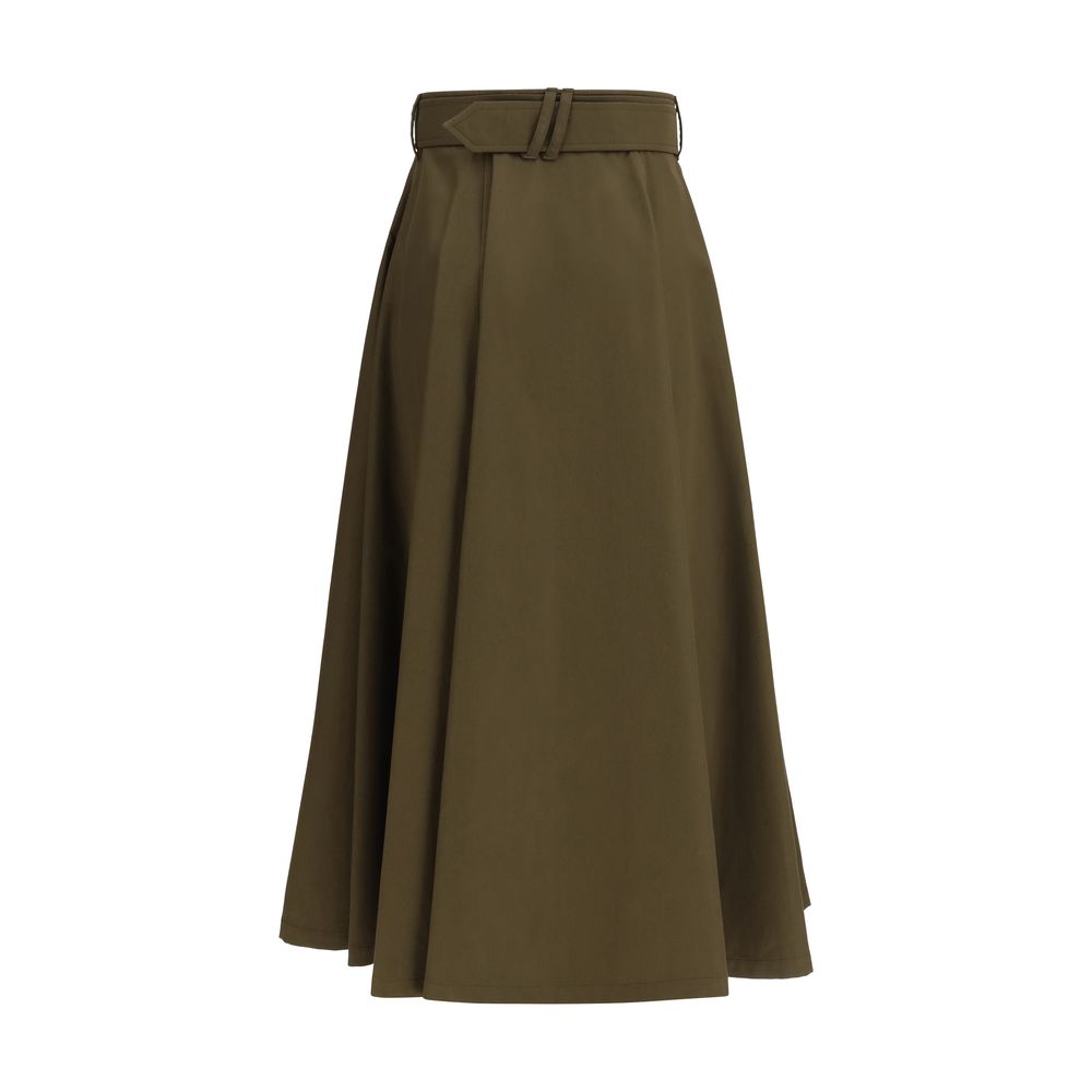 Burberry tweekleurige katoenen midirok