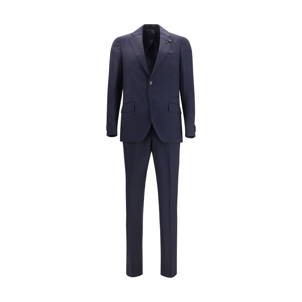 Lardini Zweiteiliger Anzug aus blauer Fleece-Wolle