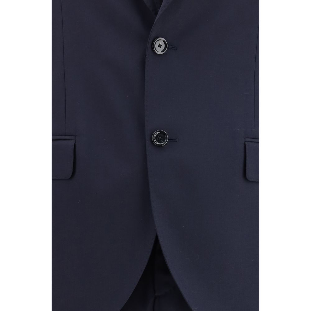 Lardini Zweiteiliger Anzug aus blauer Fleece-Wolle