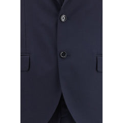 Lardini Zweiteiliger Anzug aus blauer Fleece-Wolle