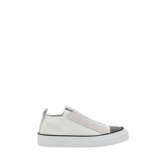 Brunello Cucinelli Weiße Nylon-Low-Top-Sneaker