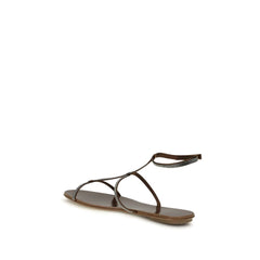 Pedro García Braune Kalbsleder-Riemchensandalen aus Bos Taurus