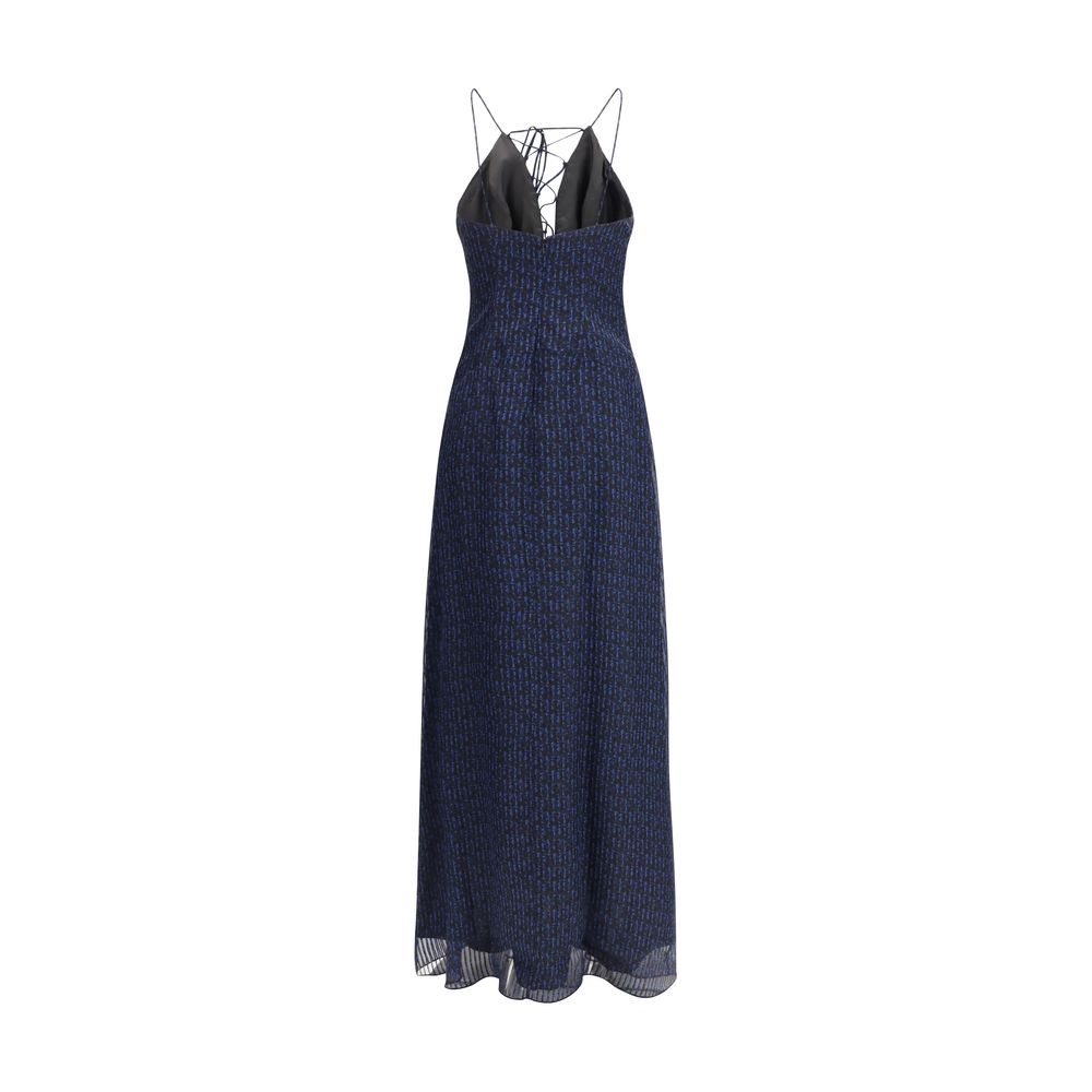 Kristina Ti Blaues Seidenfreizeitkleid
