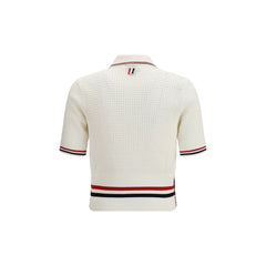 Thom Browne Weißes Baumwoll-Polohemd