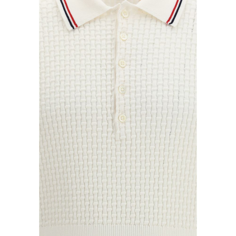 Thom Browne Weißes Baumwoll-Polohemd