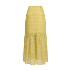 Kristina Ti Bicolor Silk Long Skirt