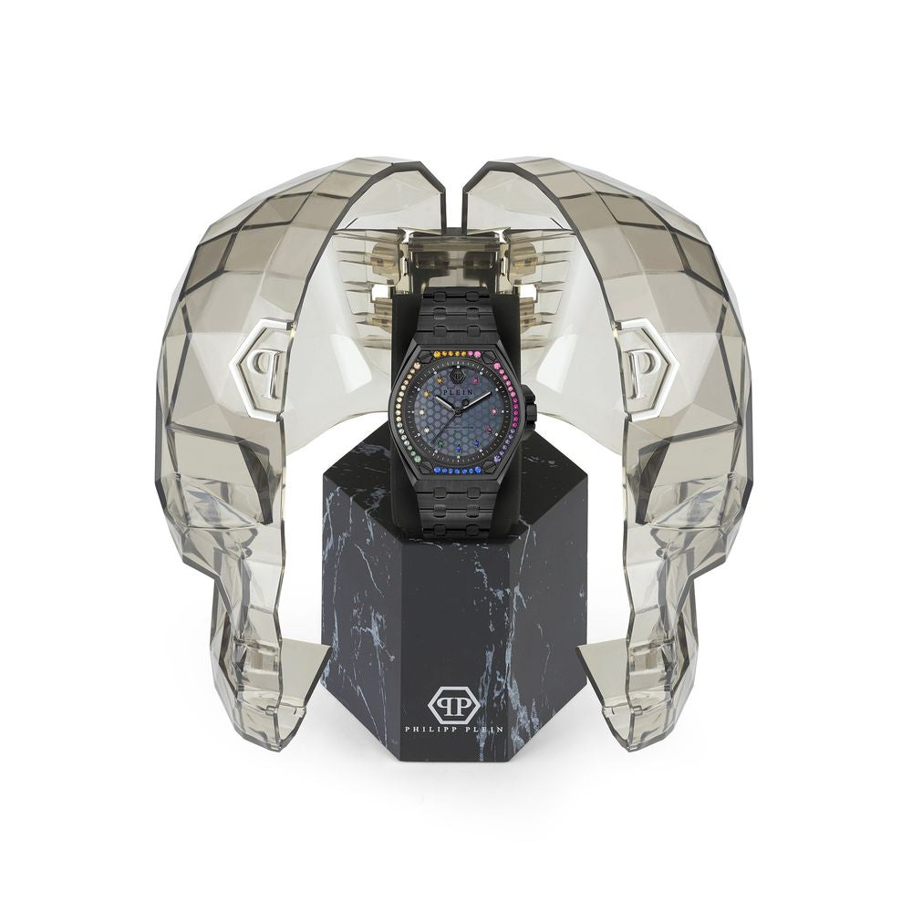 Philipp Plein Schwarze Edelstahl-Armbanduhr