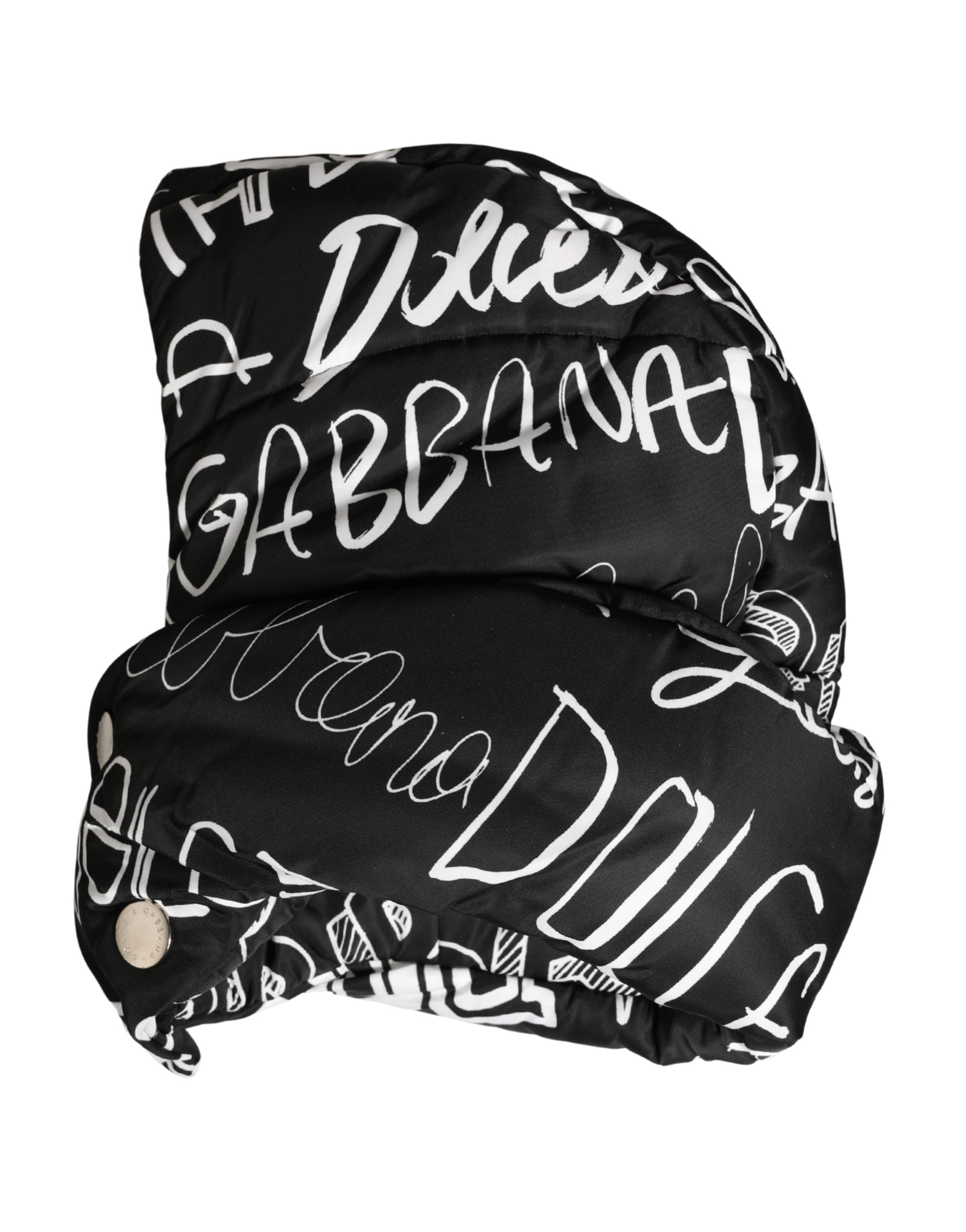 Dolce & Gabbana Schwarze Logo Print Kopftuch Mütze