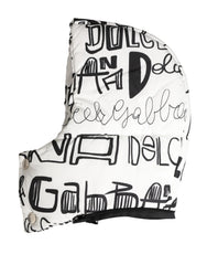Dolce & Gabbana White Logo Print Whole Head Wrap Capello Hat