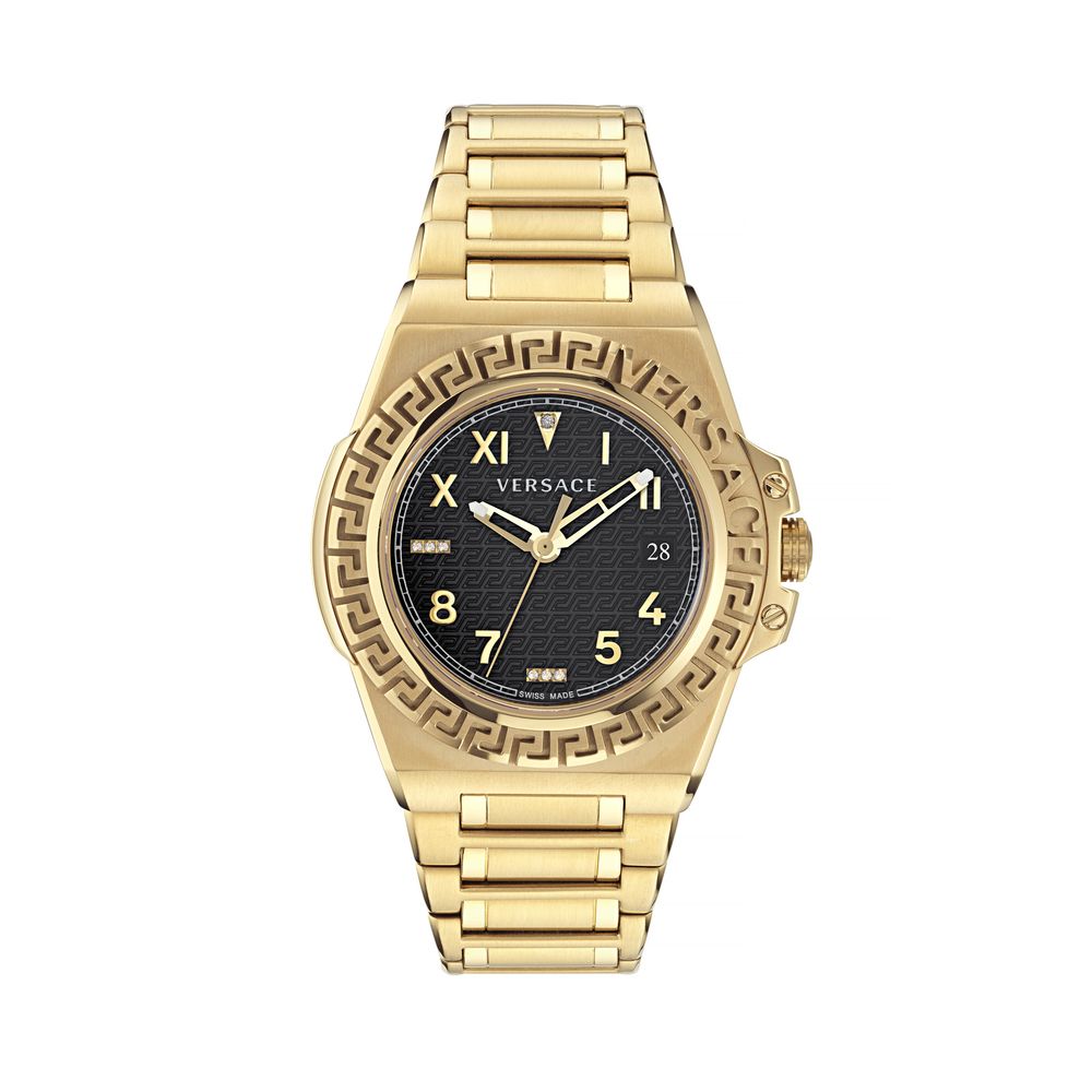 Versace Goldene Edelstahl-Armbanduhr