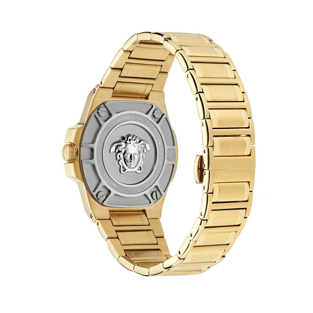Versace Goldene Edelstahl-Armbanduhr