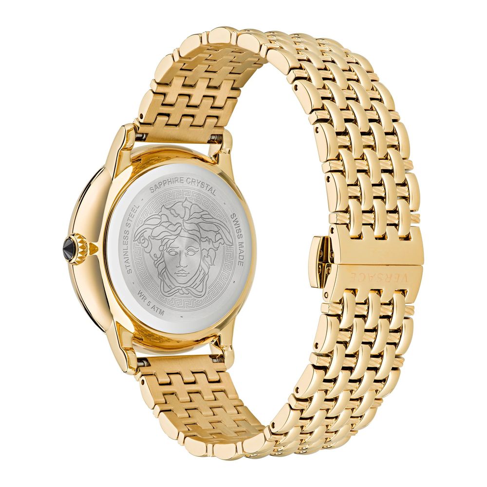 Versace Goldene Edelstahl-Armbanduhr