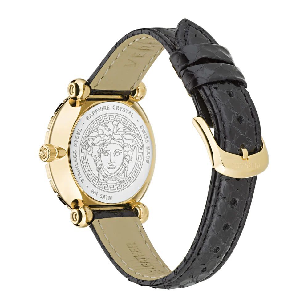 Versace Schwarze Pelzkleiduhr