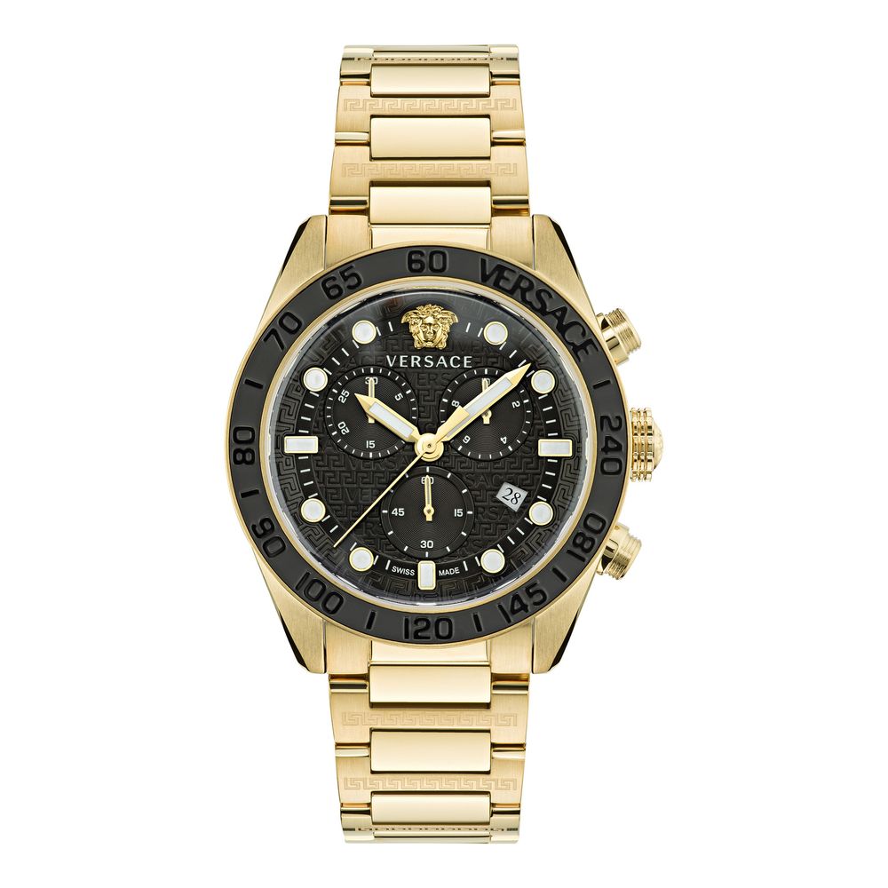 Versace Goldene Edelstahl-Armbanduhr