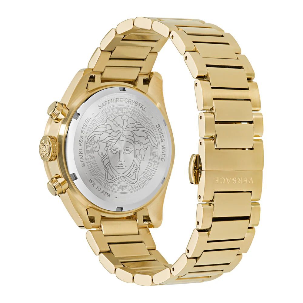Versace Goldene Edelstahl-Armbanduhr