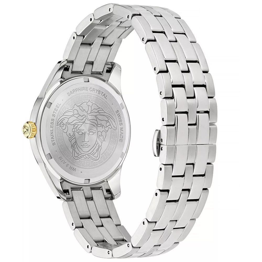 Versace Grau Edelstahl Armbanduhr