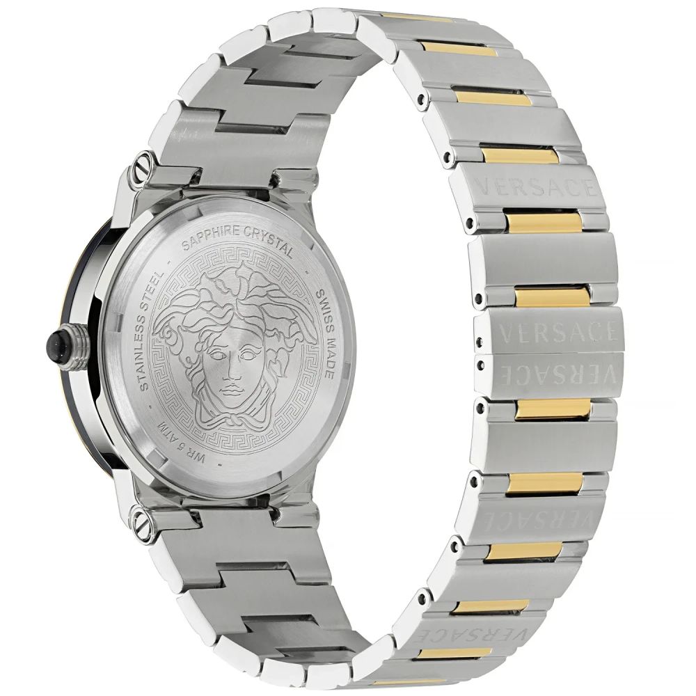 Versace Grau Edelstahl Armbanduhr